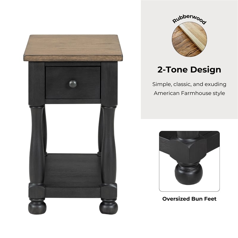 Furniture of America Peregrine Wood Storage 3-Piece Coffee Table Set in Black