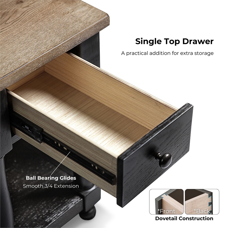 Furniture of America Peregrine Wood Storage 3-Piece Coffee Table Set in Black