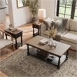 Furniture of America Peregrine Wood Storage 3-Piece Coffee Table Set in Black