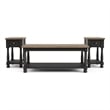 Furniture of America Peregrine Wood Storage 3-Piece Coffee Table Set in Black
