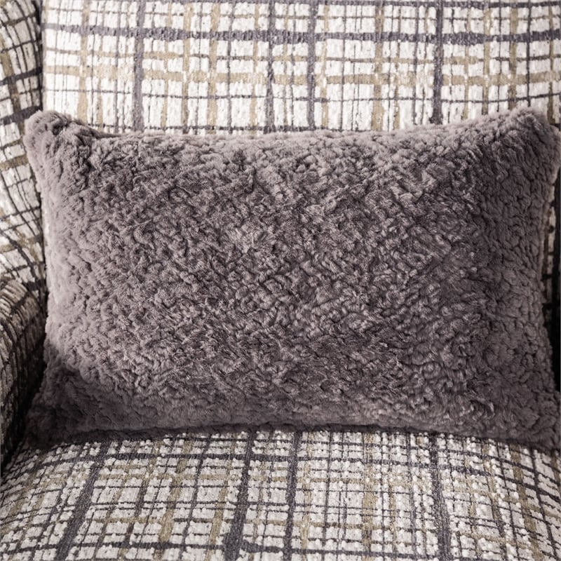 Furniture of America Synter Fabric Sloped Track Arms Accent Chair in White