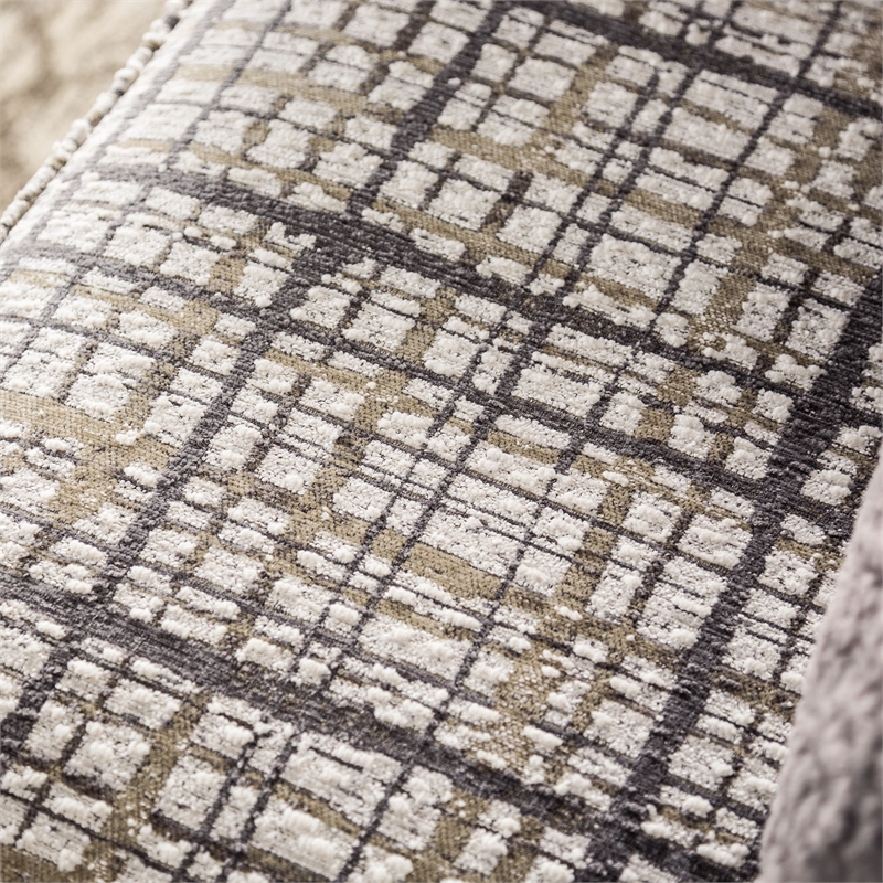 Furniture of America Synter Fabric Sloped Track Arms Accent Chair in White