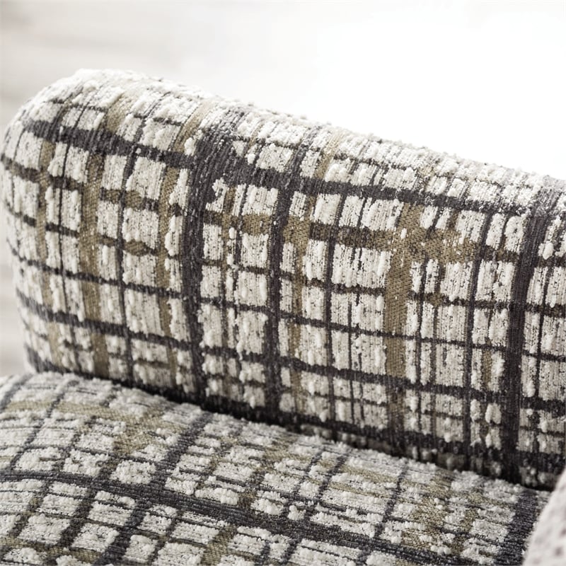 Furniture of America Synter Fabric Sloped Track Arms Accent Chair in White