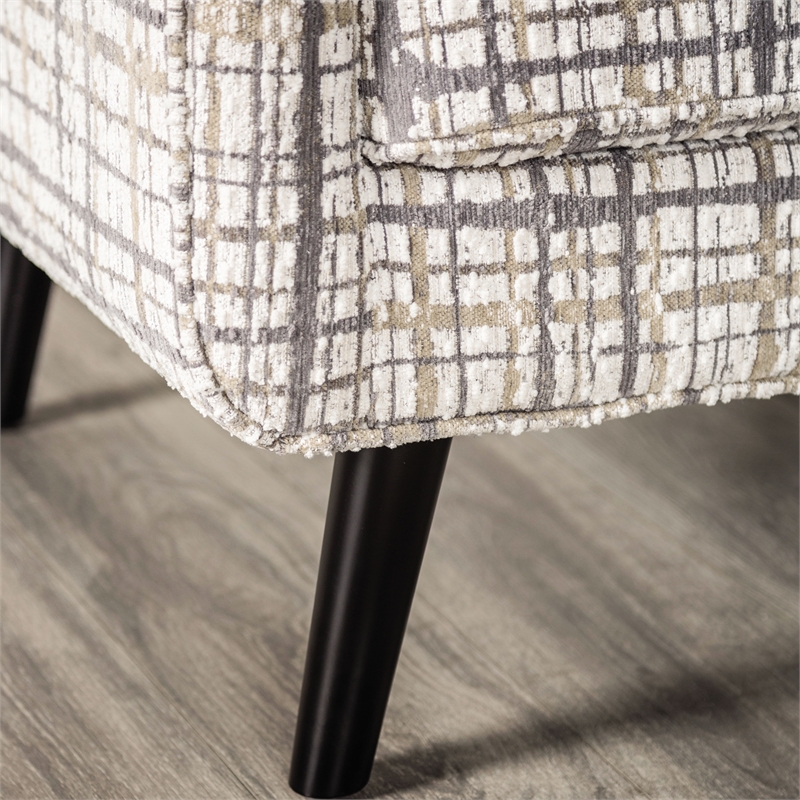 Furniture of America Synter Fabric Sloped Track Arms Accent Chair in White