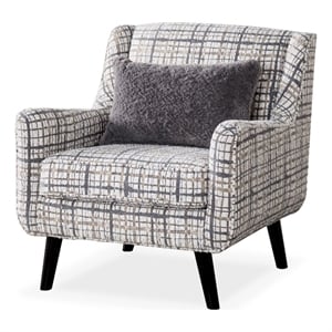 Furniture of America Synter Fabric Sloped Track Arms Accent Chair in White