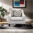 Furniture of America Synter Fabric Sloped Track Arms Chair in White