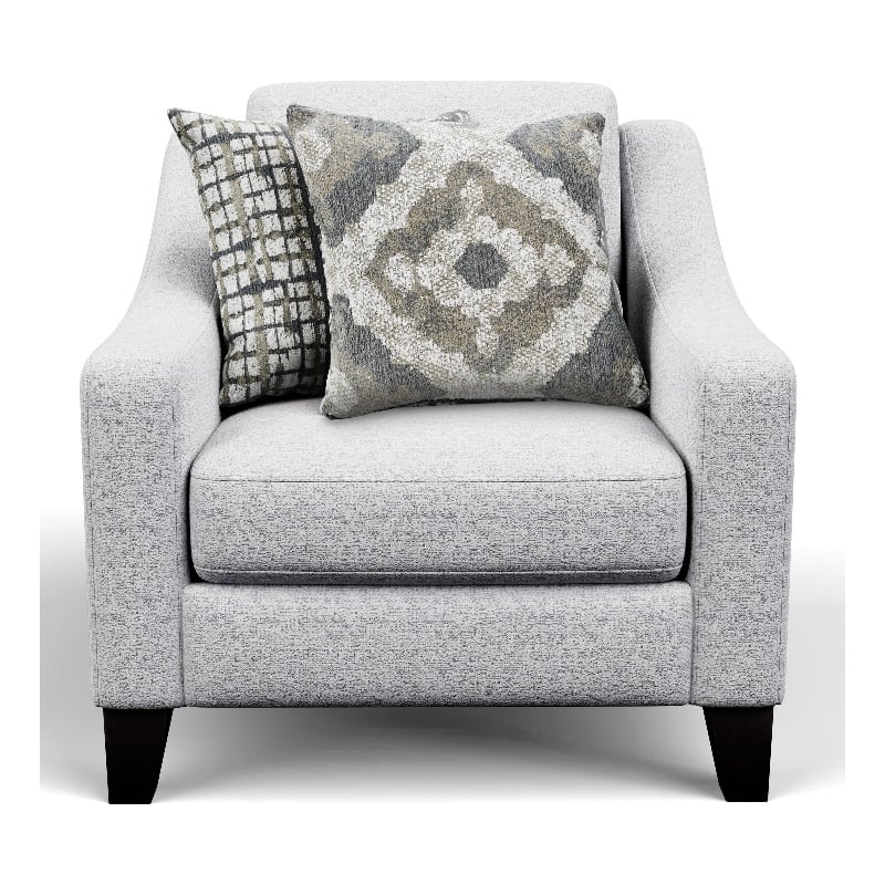 Furniture of America Synter Fabric Sloped Track Arms Chair in White