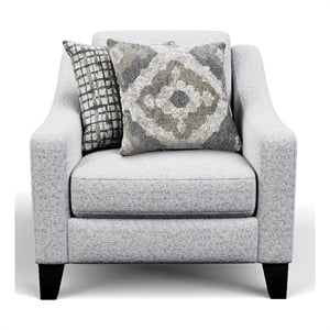 Furniture of America Synter Fabric Sloped Track Arms Chair in White