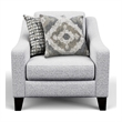 Furniture of America Synter Fabric Sloped Track Arms Chair in White