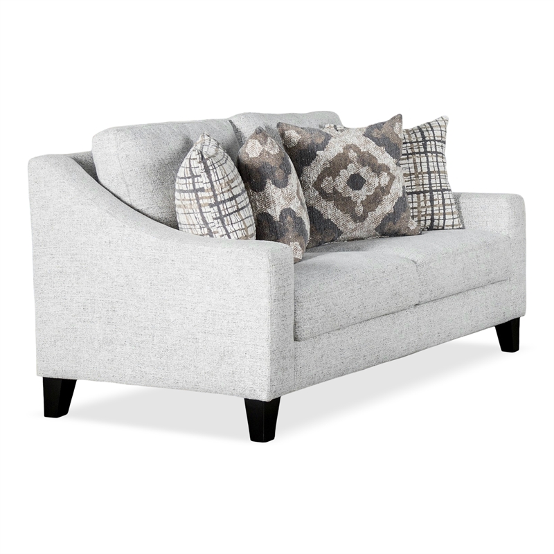 Furniture of America Synter Fabric Sloped Track Arms White 2-Piece Sofa Set