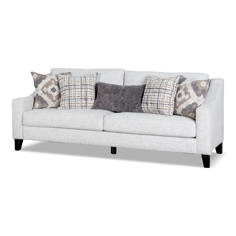 Furniture of America Synter Fabric Sloped Track Arms White 2-Piece Sofa Set