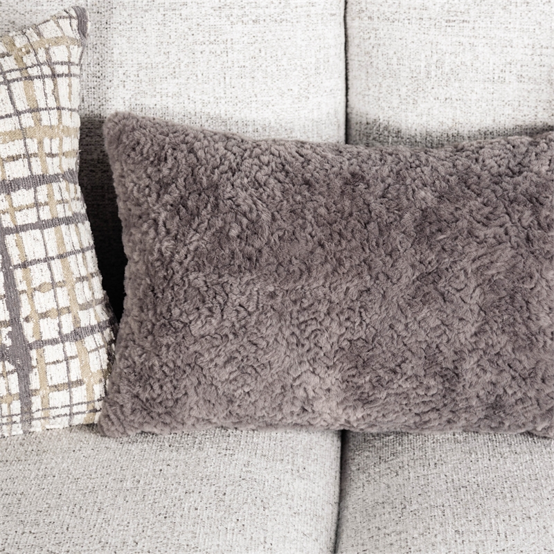 Furniture of America Synter Fabric Sloped Track Arms White 2-Piece Sofa Set