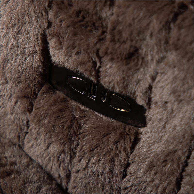 Furniture of America Viridor Fabric Power Recliner Glider Swivel Brown Recliner