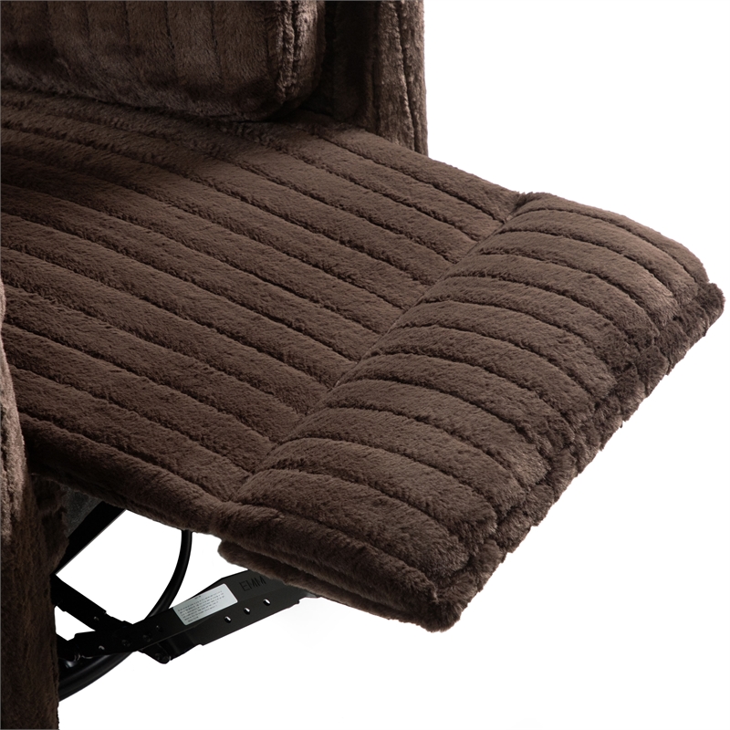 Furniture of America Viridor Fabric Power Recliner Glider Swivel Brown Recliner