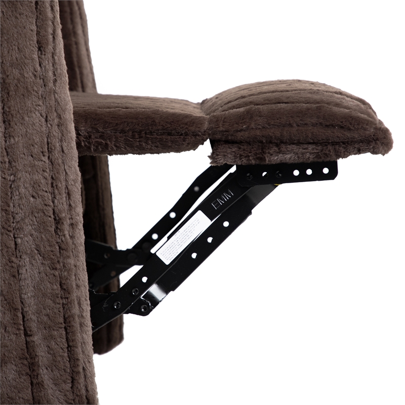 Furniture of America Viridor Fabric Power Recliner Glider Swivel Brown Recliner