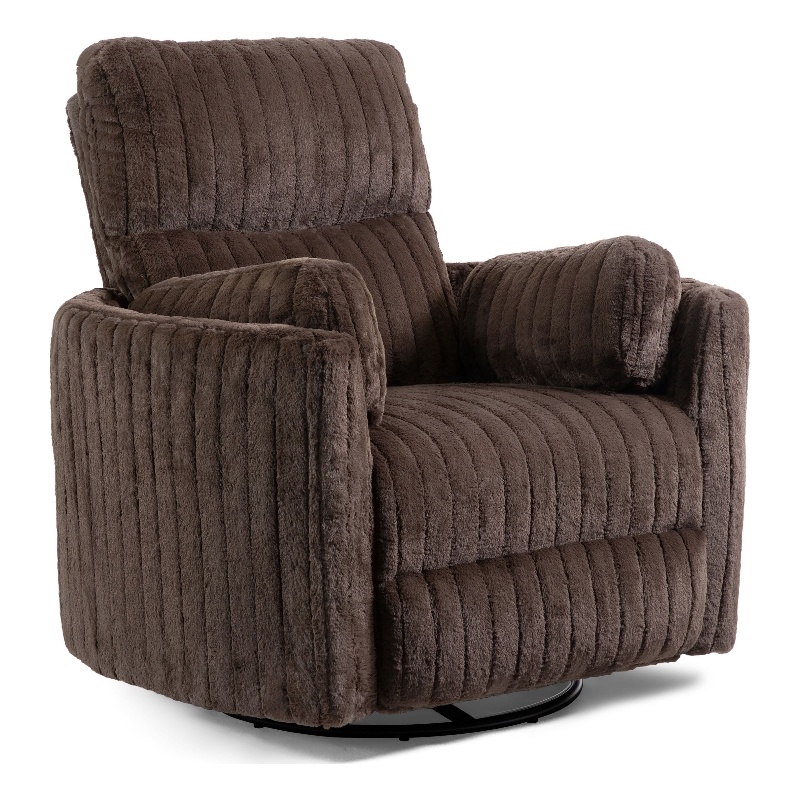 Furniture of America Viridor Fabric Power Recliner Glider Swivel Brown Recliner