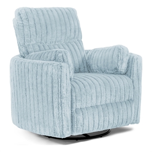 Furniture of America Viridor Fabric Power Recliner Glider Swivel Blue Recliner