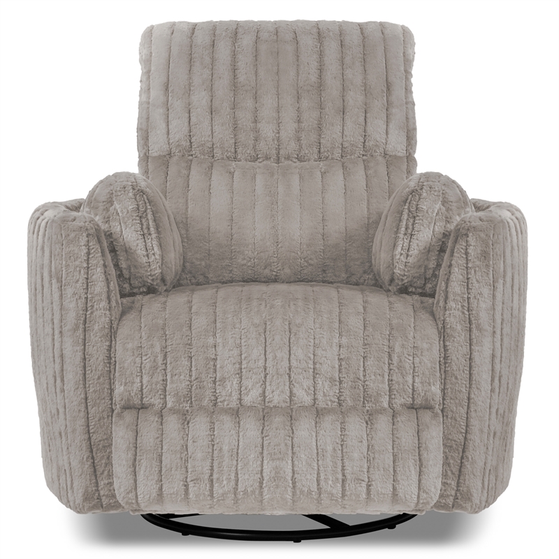 Furniture of America Viridor Fabric Power Recliner Glider Swivel Taupe Recliner