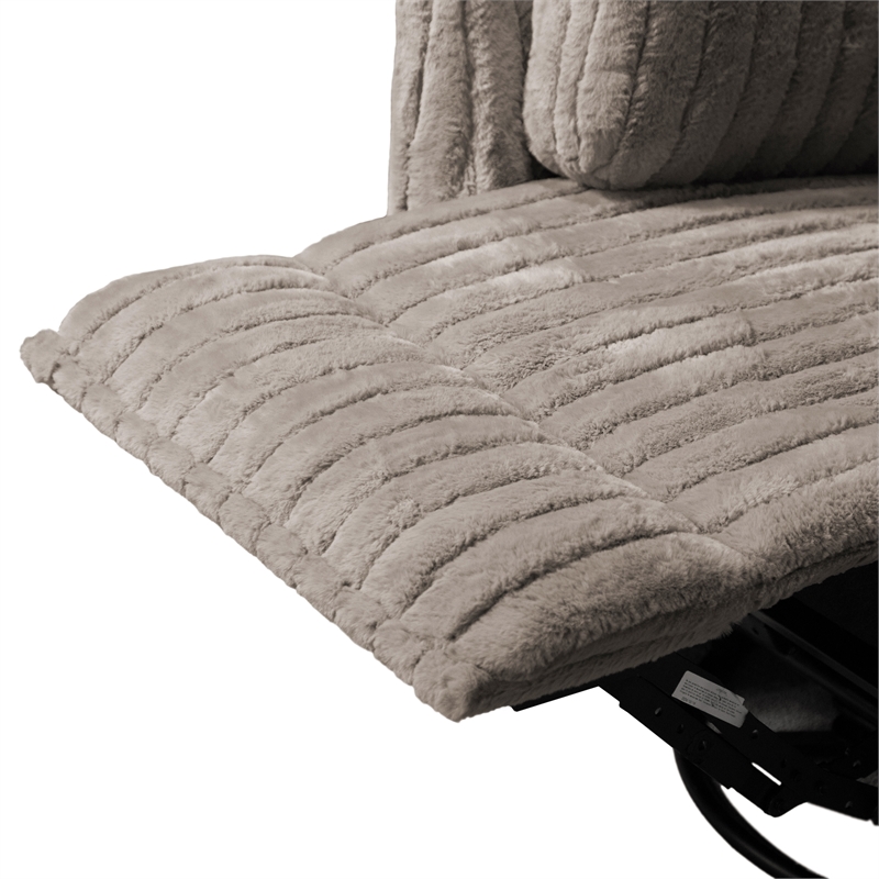 Furniture of America Viridor Fabric Power Recliner Glider Swivel Taupe Recliner