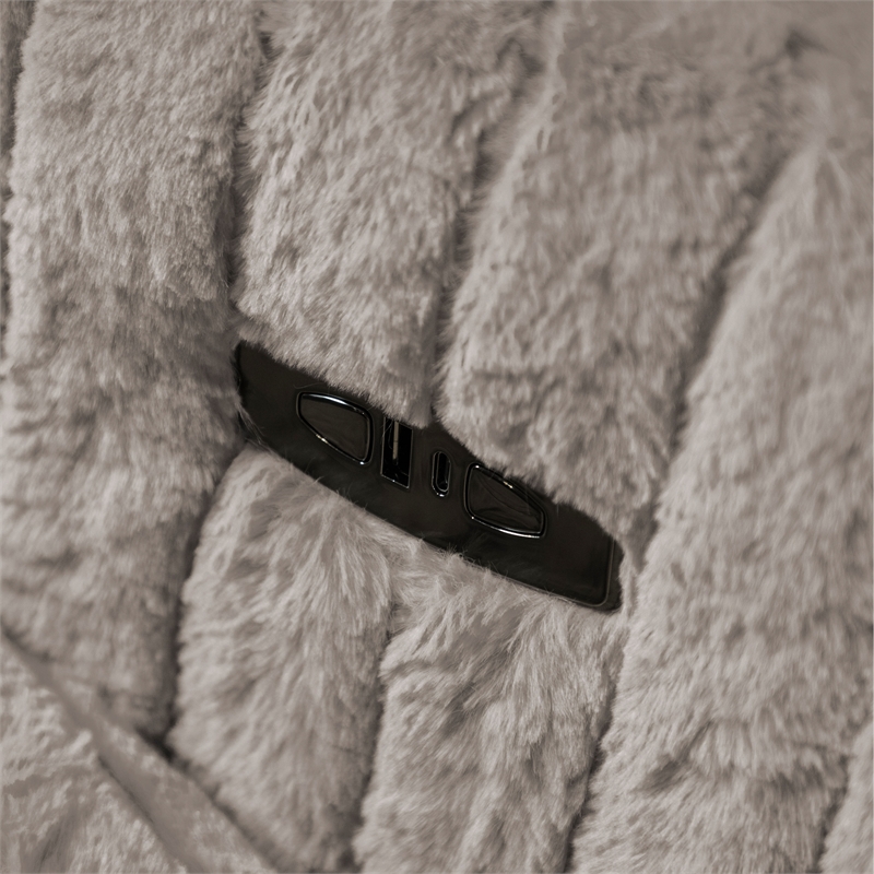 Furniture of America Viridor Fabric Power Recliner Glider Swivel Taupe Recliner