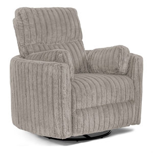 Furniture of America Viridor Fabric Power Recliner Glider Swivel Taupe Recliner