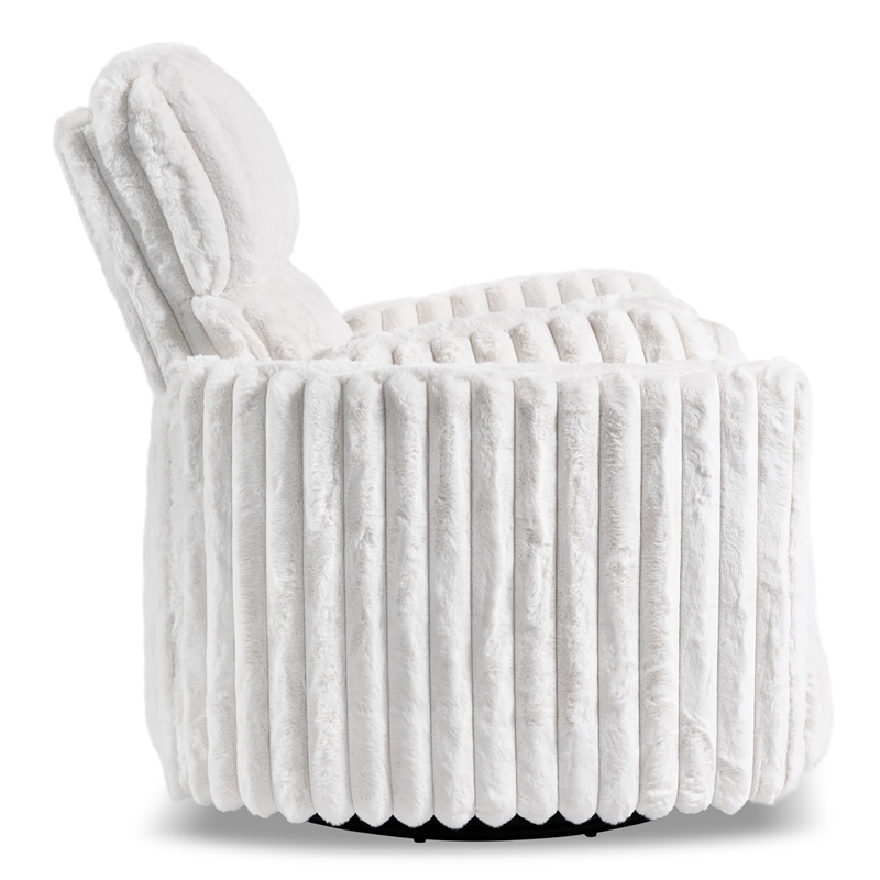 Furniture of America Viridor Fabric Power Recliner Glider Swivel White Recliner