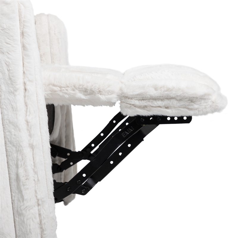 Furniture of America Viridor Fabric Power Recliner Glider Swivel White Recliner