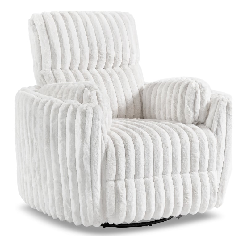 Furniture of America Viridor Fabric Power Recliner Glider Swivel White Recliner