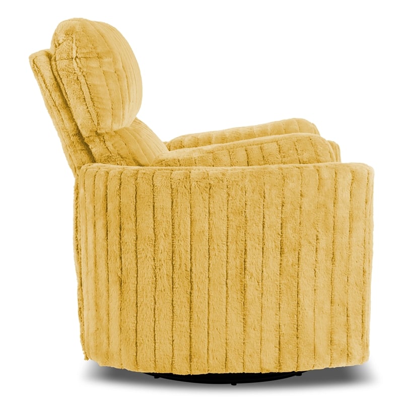 Furniture of America Viridor Fabric Power Recliner Glider Swivel Yellow Recliner