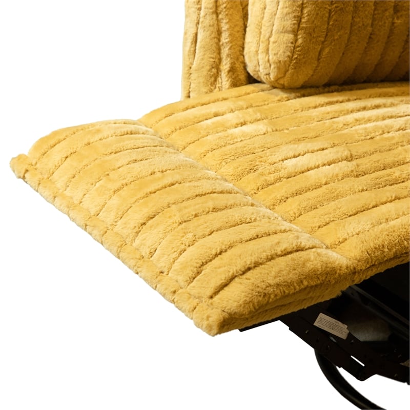Furniture of America Viridor Fabric Power Recliner Glider Swivel Yellow Recliner