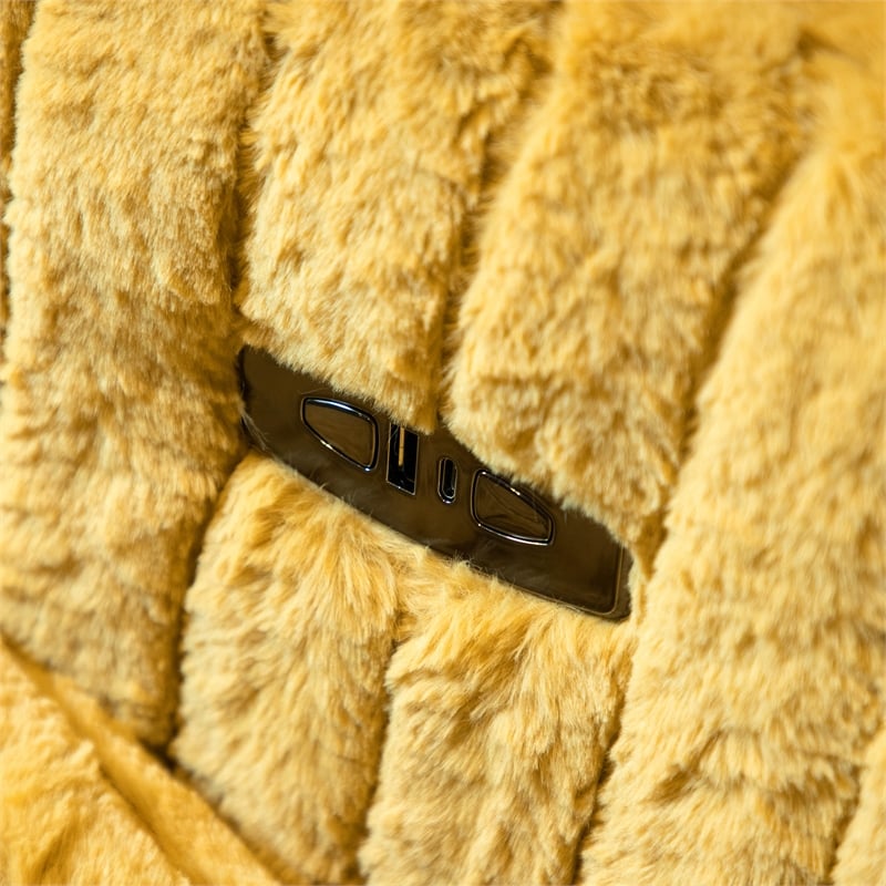 Furniture of America Viridor Fabric Power Recliner Glider Swivel Yellow Recliner