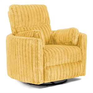 Furniture of America Viridor Fabric Power Recliner Glider Swivel Yellow Recliner