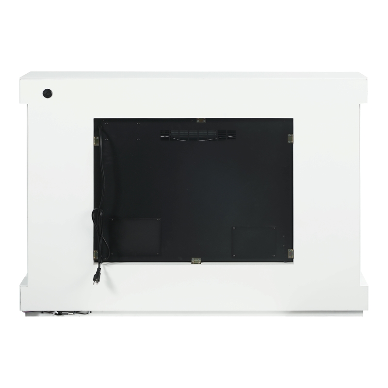 Furniture of America Cicely Wood Electric Fire Place TV Stand in White