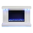 Furniture of America Cicely Wood Electric Fire Place TV Stand in White