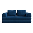 Furniture of America Rowan Modular Foam Corduroy Chenille Sofa in Blue
