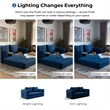 Furniture of America Rowan Modular Foam Corduroy Chenille Sofa in Blue