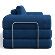 Furniture of America Rowan Modular Foam Corduroy Chenille Sofa in Blue