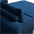 Furniture of America Rowan Modular Foam Corduroy Chenille Sofa in Blue