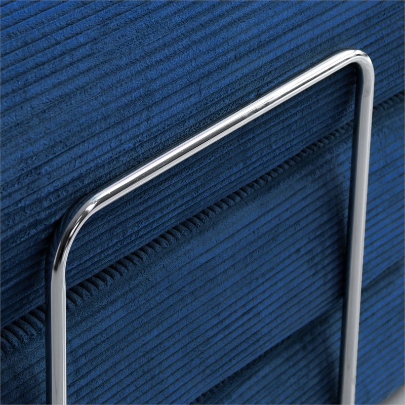 Furniture of America Rowan Modular Foam Corduroy Chenille Sofa in Blue