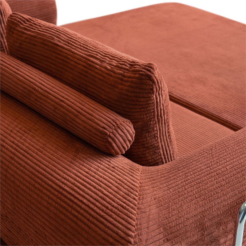 Furniture of America Rowan Modular Foam Corduroy Chenille Sofa in Brown