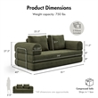Furniture of America Rowan Modular Foam Corduroy Chenille Sofa in Green