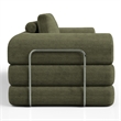 Furniture of America Rowan Modular Foam Corduroy Chenille Sofa in Green