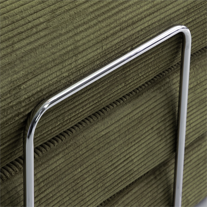 Furniture of America Rowan Modular Foam Corduroy Chenille Sofa in Green