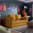 Furniture of America Rowan Modular Foam Corduroy Chenille Sofa in Yellow
