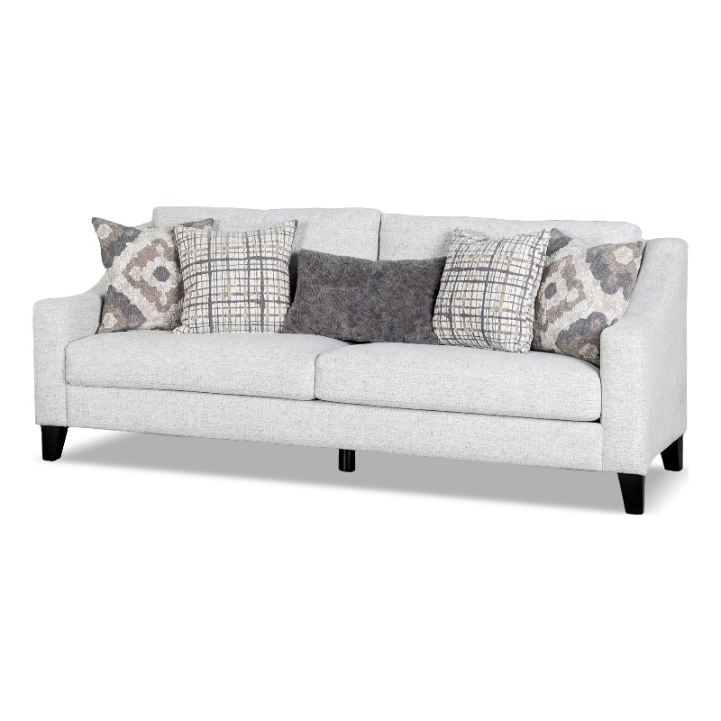 Furniture of America Synter Fabric Sloped Track Arms Sofa in White