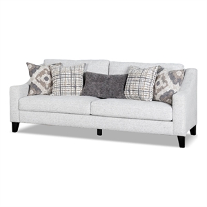 Furniture of America Synter Fabric Sloped Track Arms Sofa in White