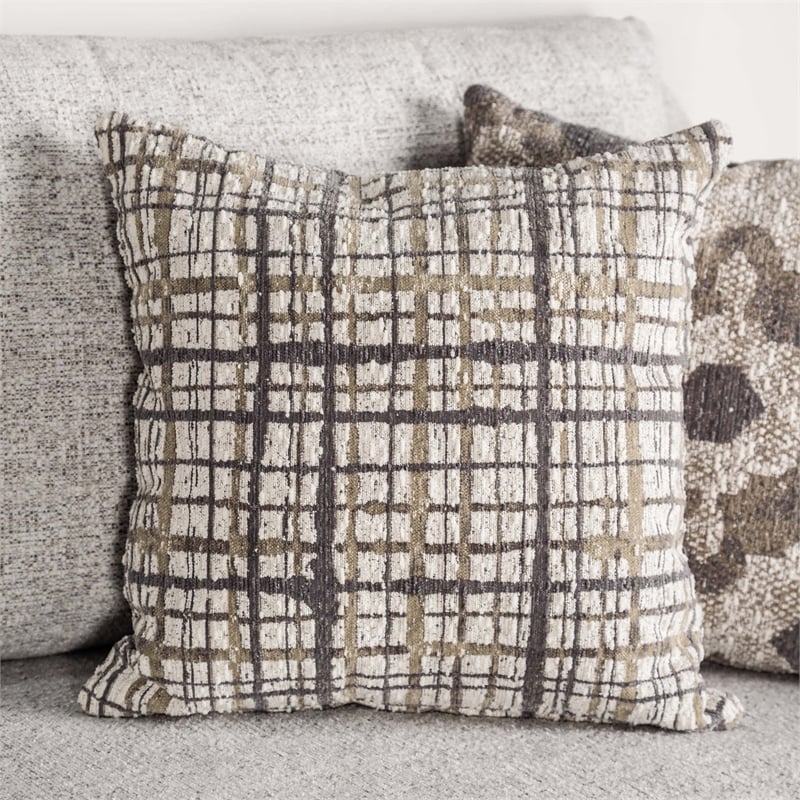 Furniture of America Synter Fabric Sloped Track Arms Loveseat in White