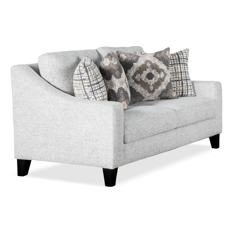 Furniture of America Synter Fabric Sloped Track Arms Loveseat in White