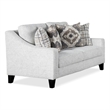Furniture of America Synter Fabric Sloped Track Arms Loveseat in White