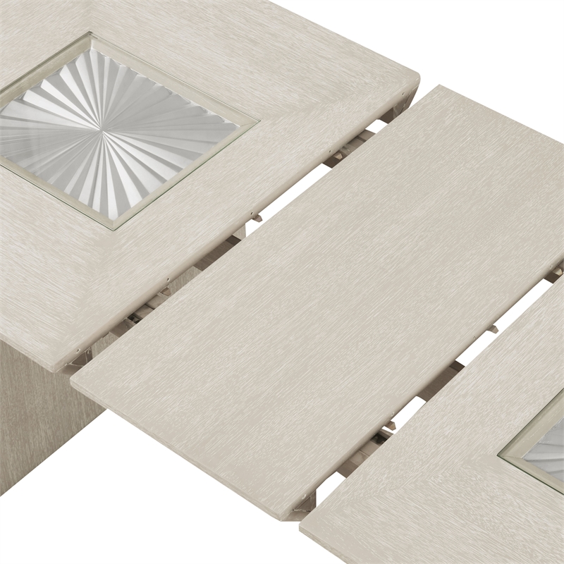 Furniture of America Celestia Solid Wood Extendable Dining Table in Light Gray